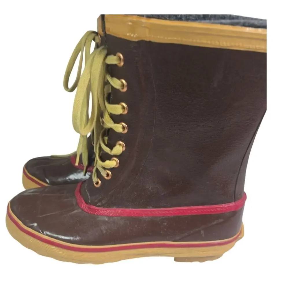Vintage FrostKing Waterproof Steel Shank Brown Lace Up Felt Lined Duck Boots 9